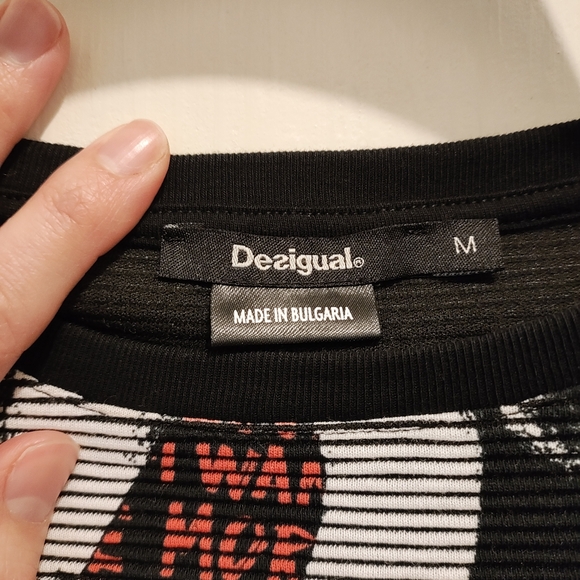 Desigual Fit & Flare Graphic Floral Knit Dress Women's M - Picture 4 of 5